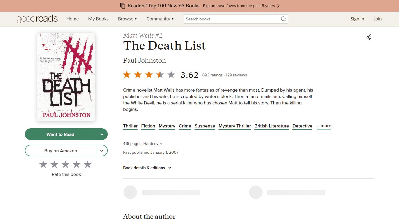 The Death List by Paul Johnston - Goodreads