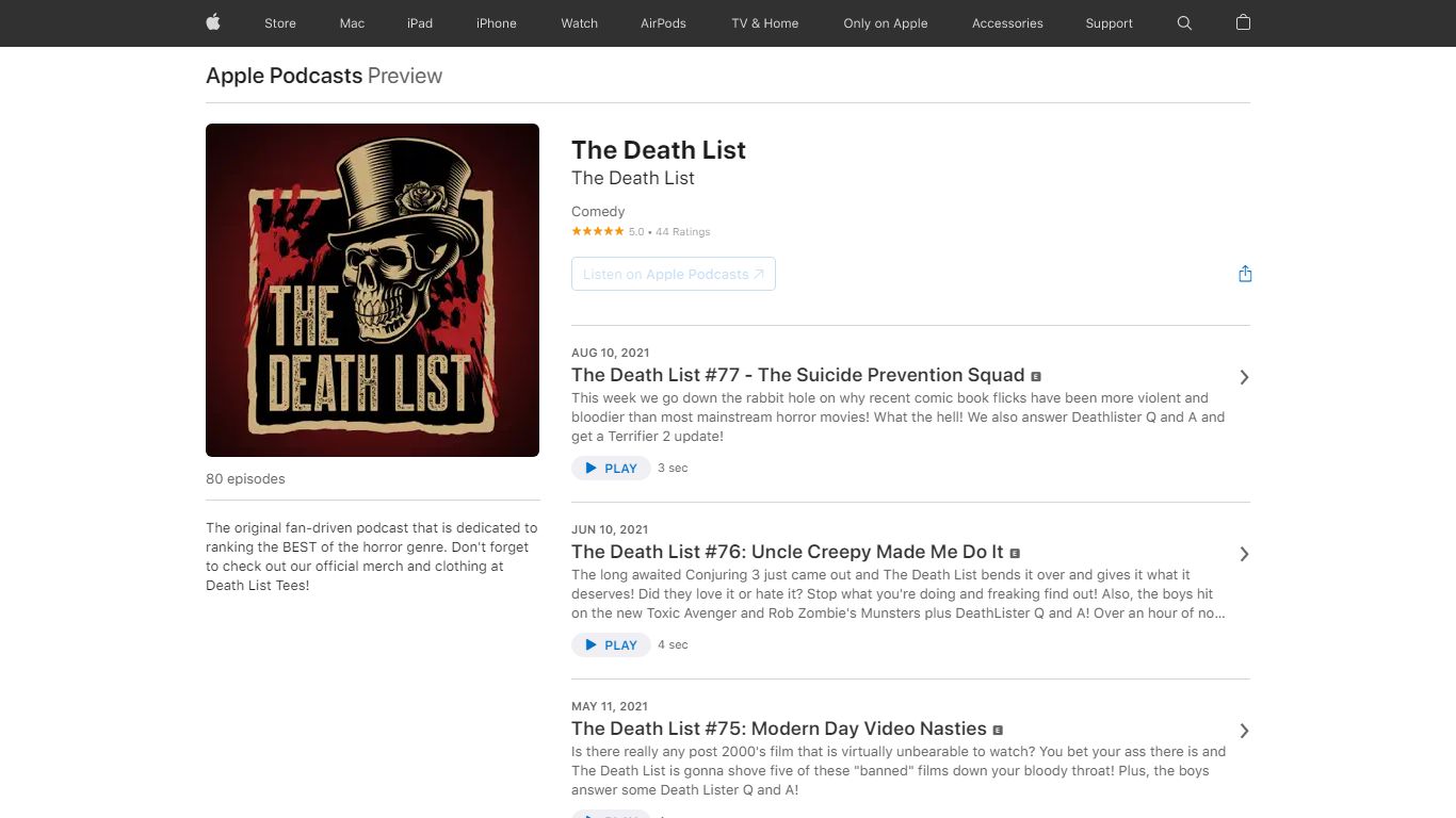 ‎The Death List on Apple Podcasts